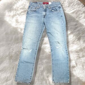 Vintage Levi’s 505 Low Rise Straight Jeans 4 Perfectly Distressed Light Wash